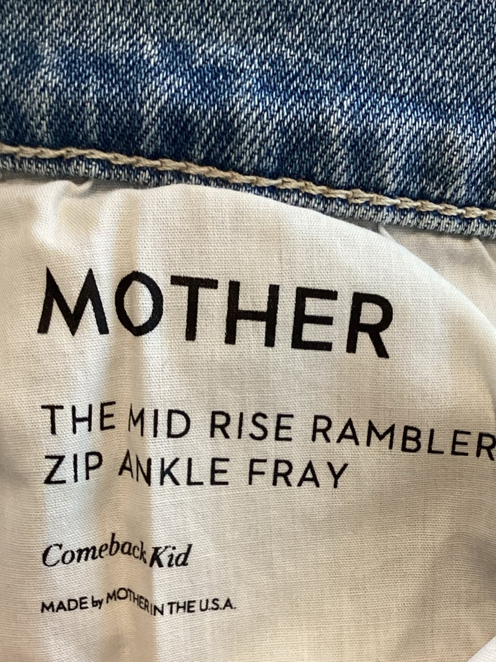 MOTHER Rambler Mid Rise Ankle Fray Jeans Zip New 30 Comeback Kid Light Blue - Picture 14 of 14